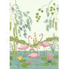 Fotobehang - Flamingo Vibes 200x280cm - Vliesbehang