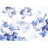 Fotobehang - Blue Silhouettes 350x250cm - Vliesbehang