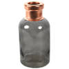 Countryfield Bloemenvaas Firm Bottle - transparant grijs/koper - glas - D10 x H21 cm - Vazen