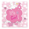 Folat servetten 'It's a Girl' 25 cm papier roze/wit 20 stuks