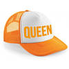 Queen snapback cap/ truckers petje oranje voor dames - Verkleedhoofddeksels