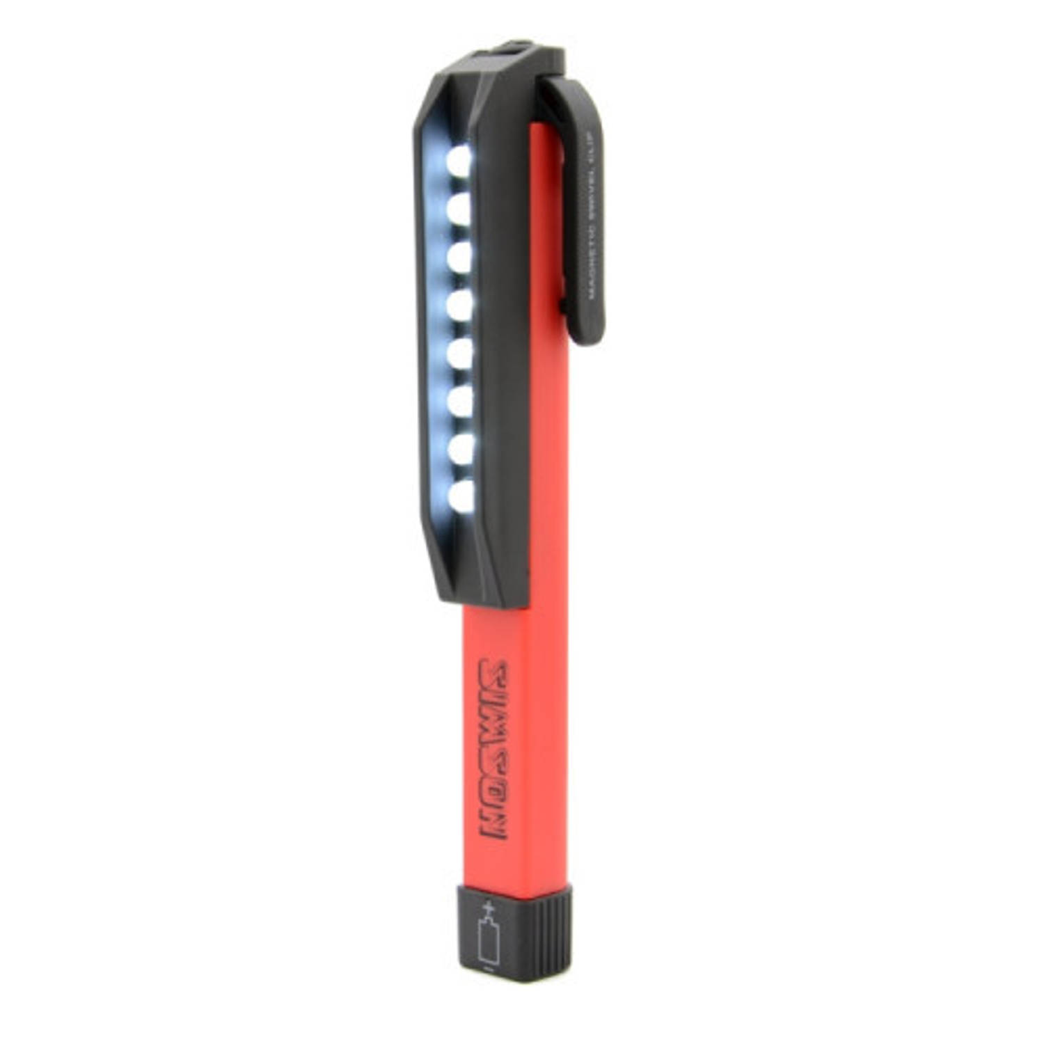 Simson zaklamp met broekclip LED rood/zwart 16 cm