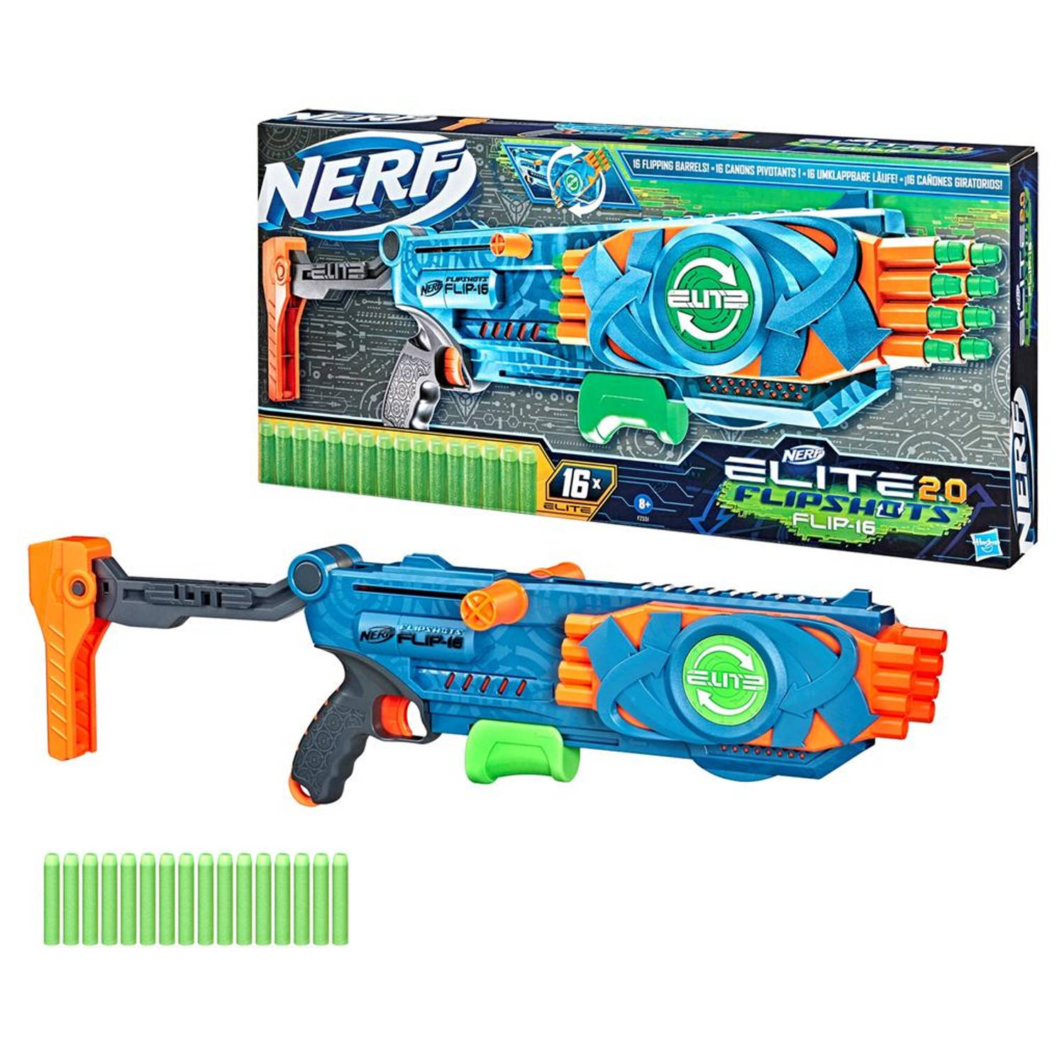 NERF blaster Elite 2.0 Flip 16 blauw
