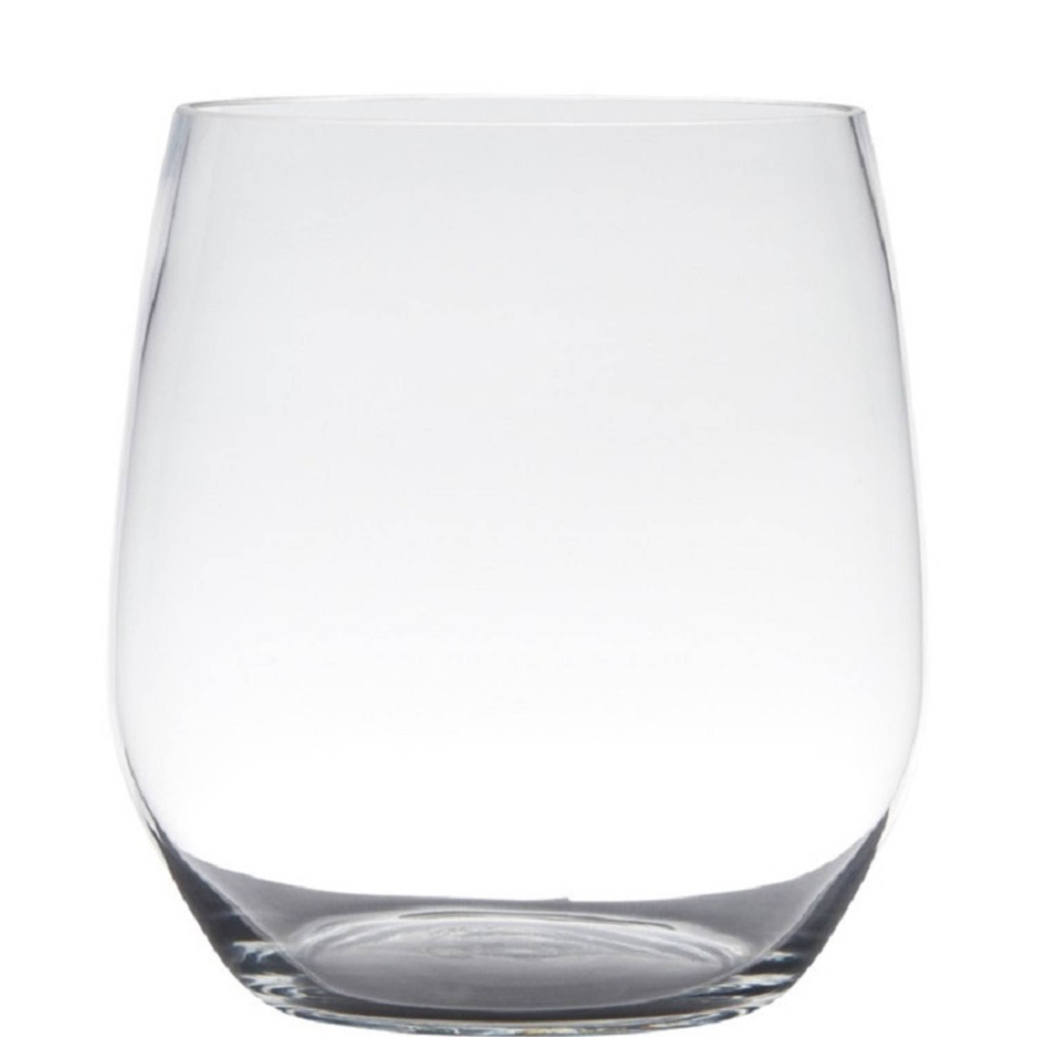 Transparante home-basics vaas/vazen van glas 15 x 12 cm Tony - Vazen