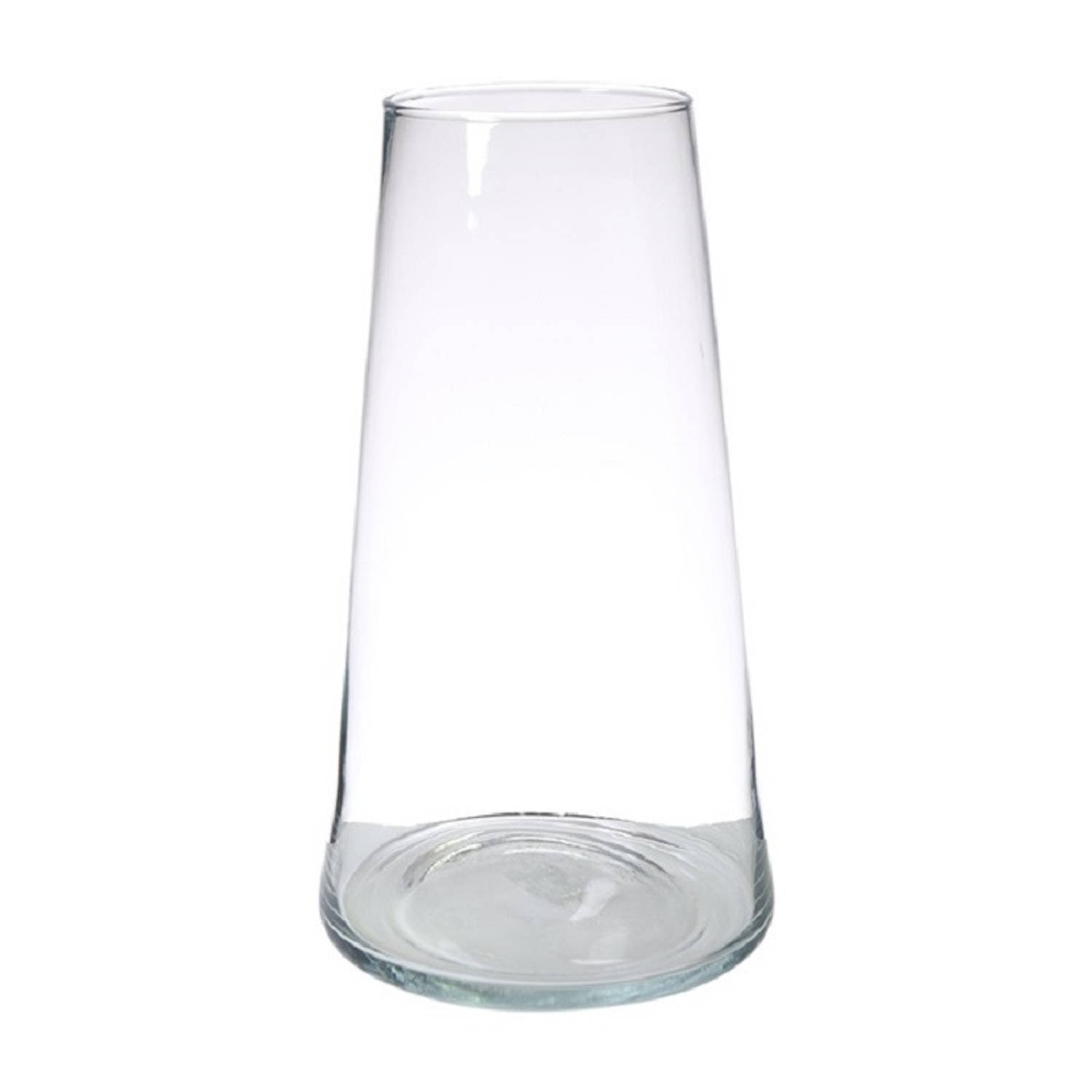 Transparante home-basics vaas/vazen van glas 35 x 18 cm Donna - Vazen