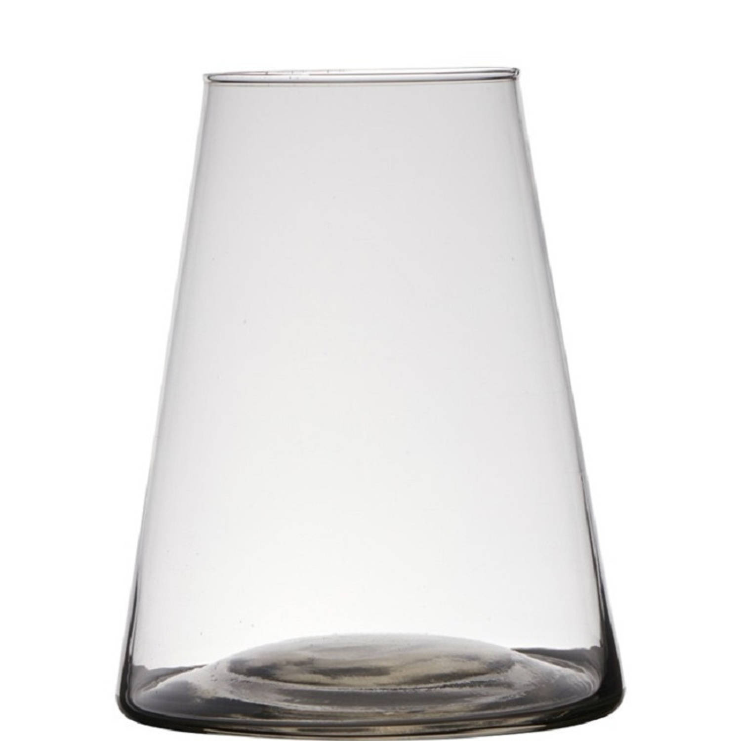 Transparante home-basics vaas/vazen van glas 24 x 17 cm Donna - Vazen