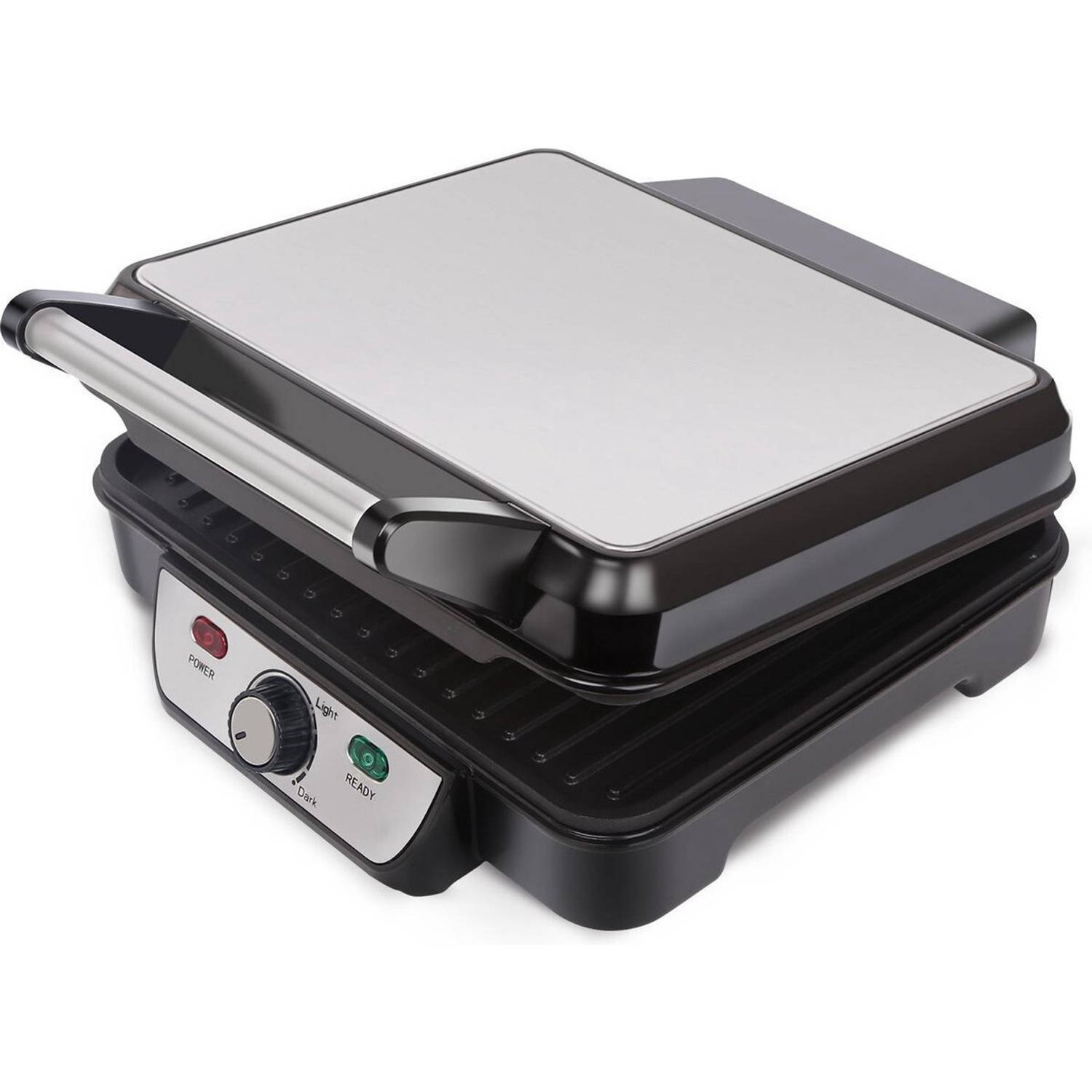 Contactgrill Tosti Apparaat Tosti Ijzer Aigi Cale Cool Touch Rvs Zwart-zilver
