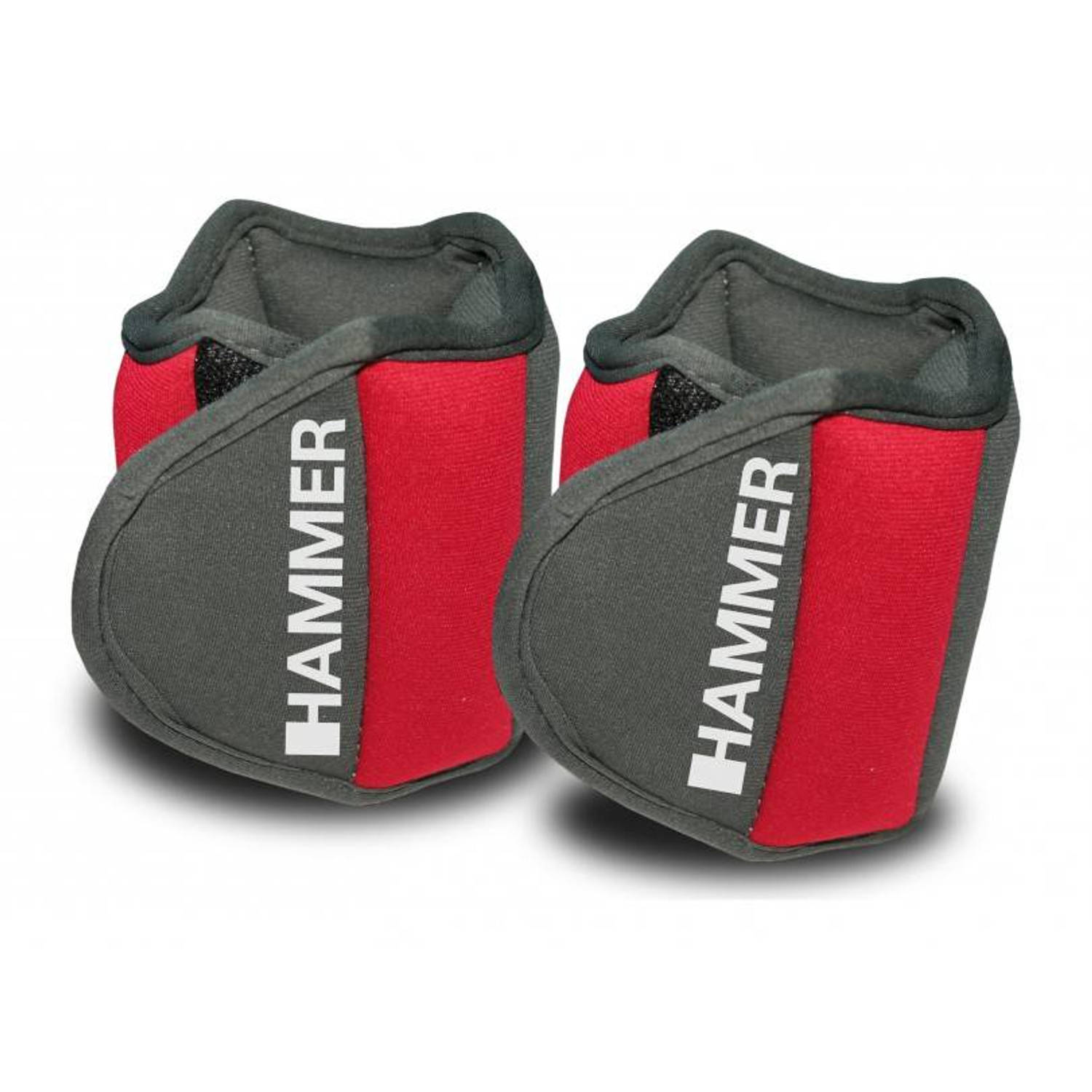 Hammer Fitness Gewichtsmanchetten Neopreen - Rood/Grijs - 2x 0.5 kg