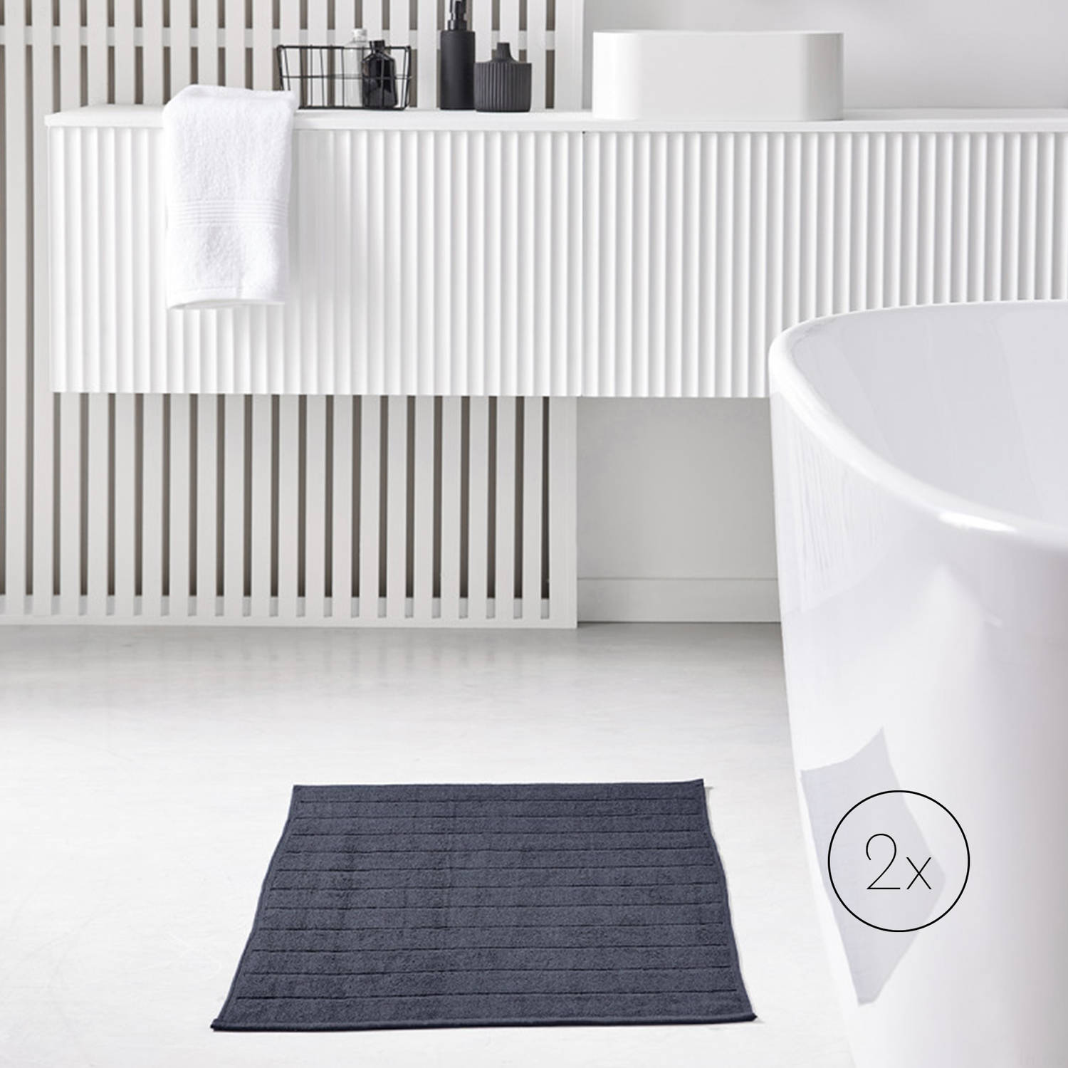 Dierentuin s nachts voorbeeld Verlichten Today badmat navy 2-delig - douchemat geschikt voor douche en toilet - badkamer  matten set 50x80 cm zonder anti-slip - | Blokker