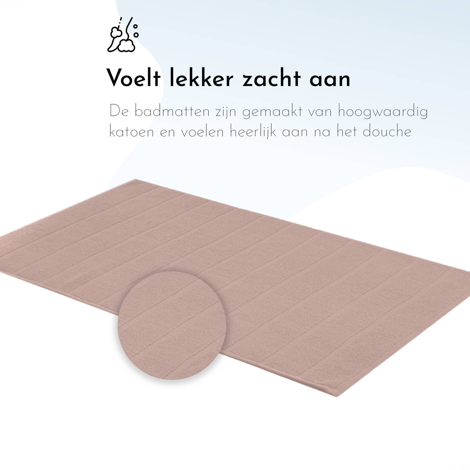 Aziatisch mat lof Today badmat rose 2-delig - douchemat geschikt voor douche en toilet - badkamer  matten set 50x80 cm zonder anti-slip - | Blokker