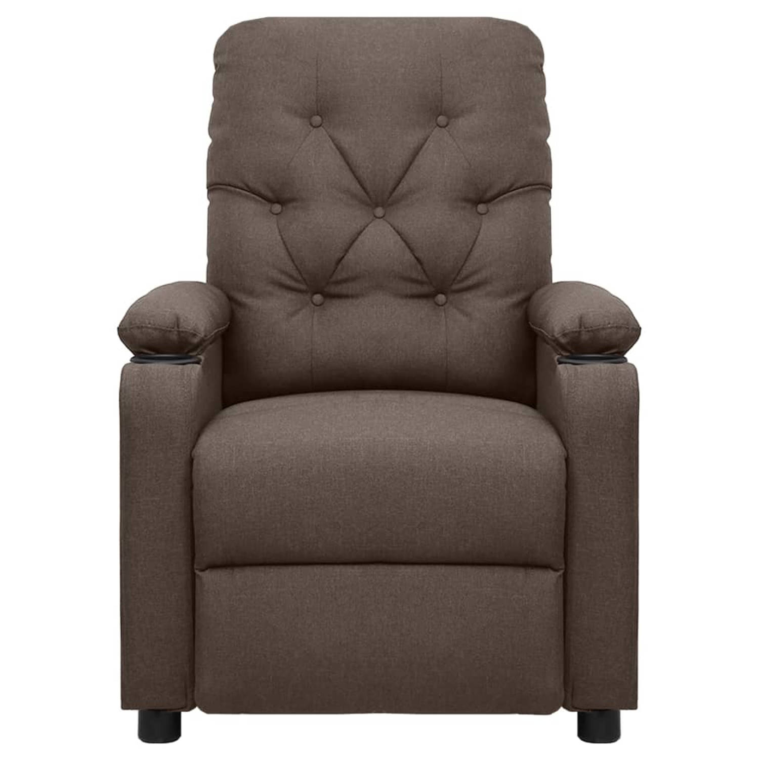 The Living Store Massagestoel stof bruin - Fauteuil