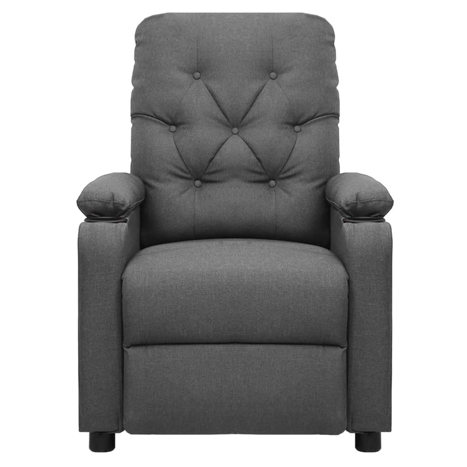 The Living Store Leunstoel stof lichtgrijs - Fauteuil