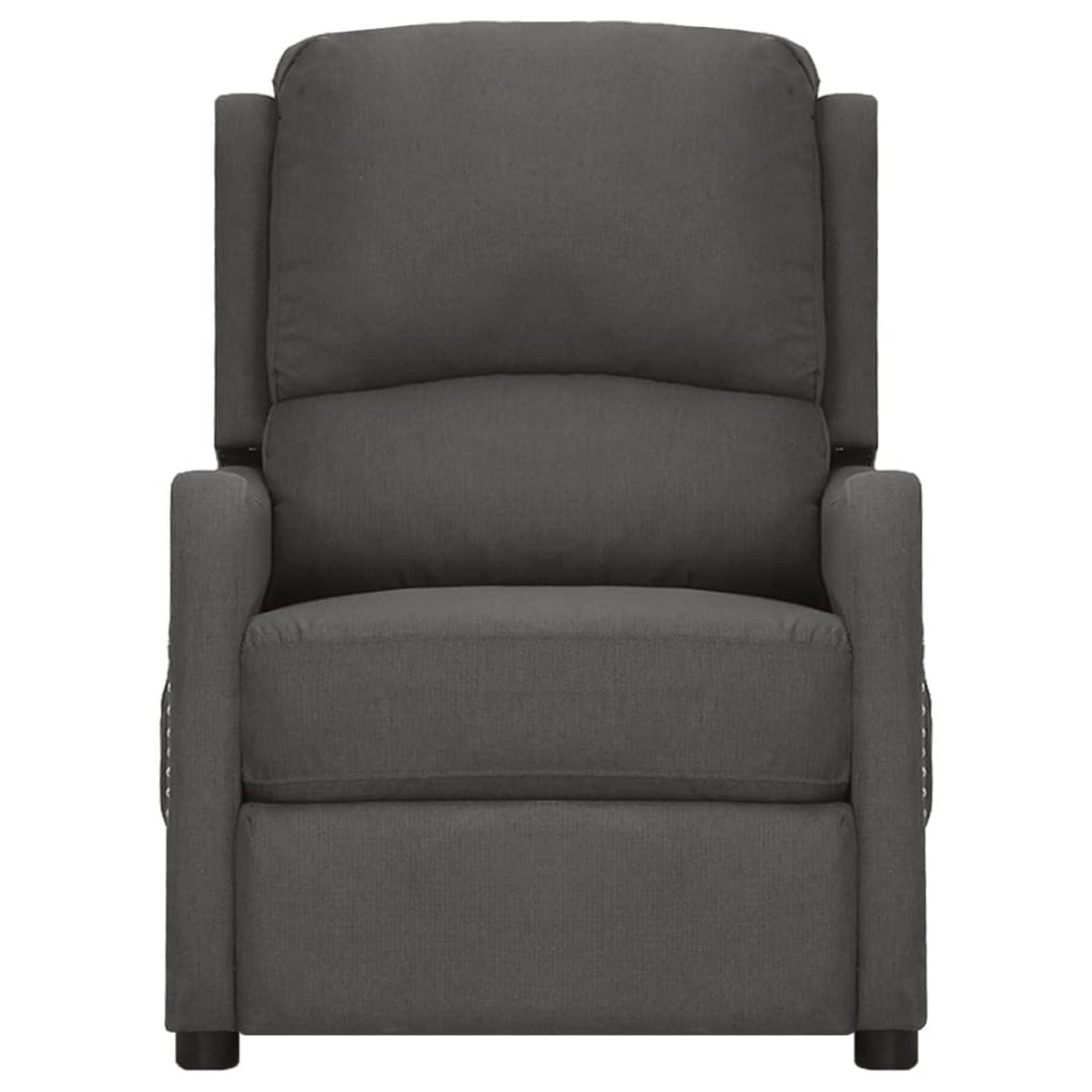 The Living Store Fauteuil verstelbaar stof donkergrijs - Fauteuil