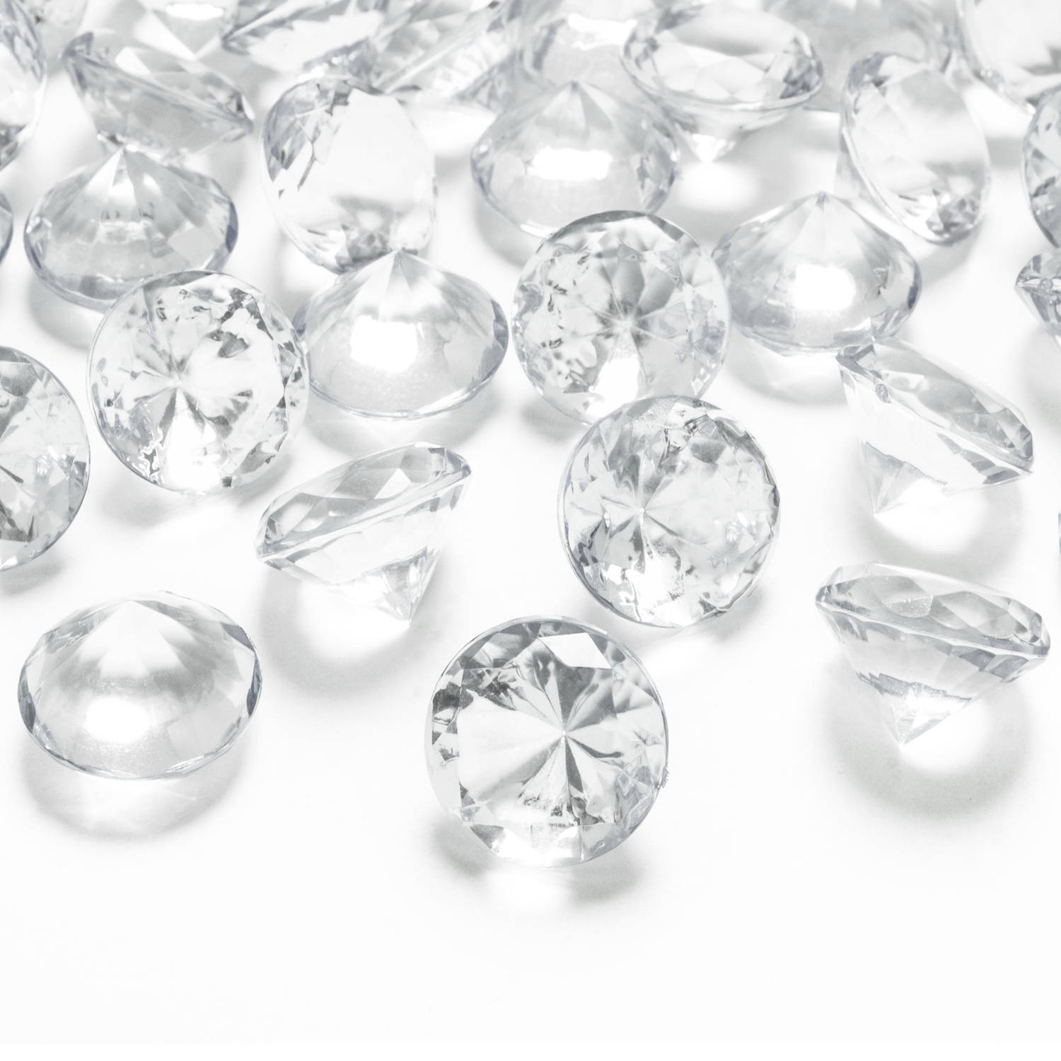 Ga naar het circuit hoffelijkheid aantrekken 50x Kleine plastic diamanten/stenen transparant 20 mm/2 cm decoratie  materiaal - Hobbydecoratieobject | Blokker