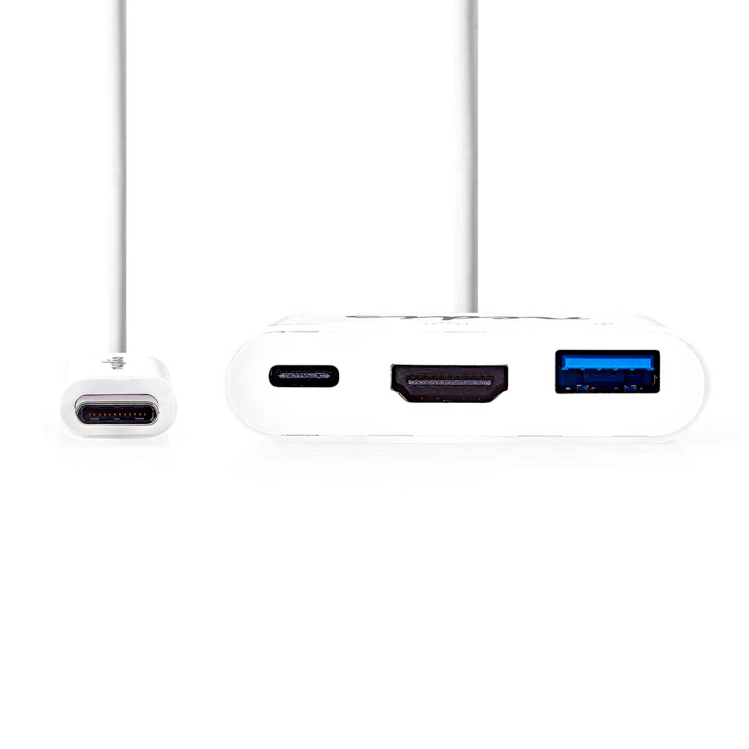 USB-C™-Adapterkabel | Type-C™ Male A Female-Type-C Female-HDMI™-uitgang | 0,2 m | Wit