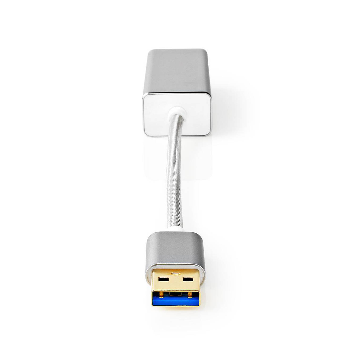 USB-Adapter | USB 3.2 Gen 1 | USB Type-A | RJ45 Female | Verguld | Recht | 0.20 m | Rond | Gebreid -