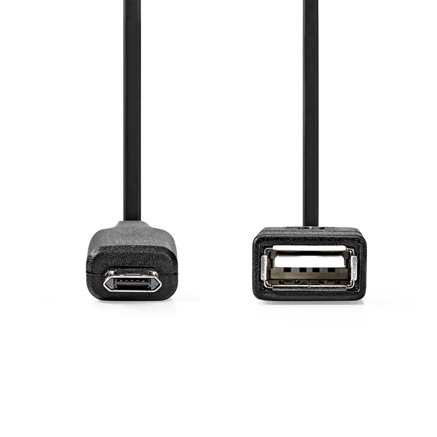 Nedis CCGB60515BK02 USB 2.0 adapter USB-B micro male naar A female 0.2m
