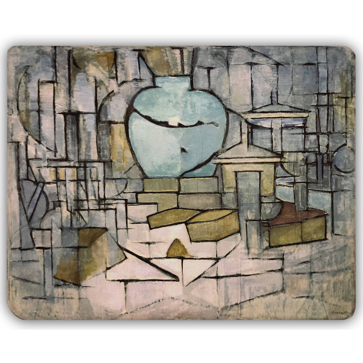 Dunne Fleecedeken - Plaid - kunst - 150 x 120 cm - Stilleven met gemberpot van Piet Mondriaan
