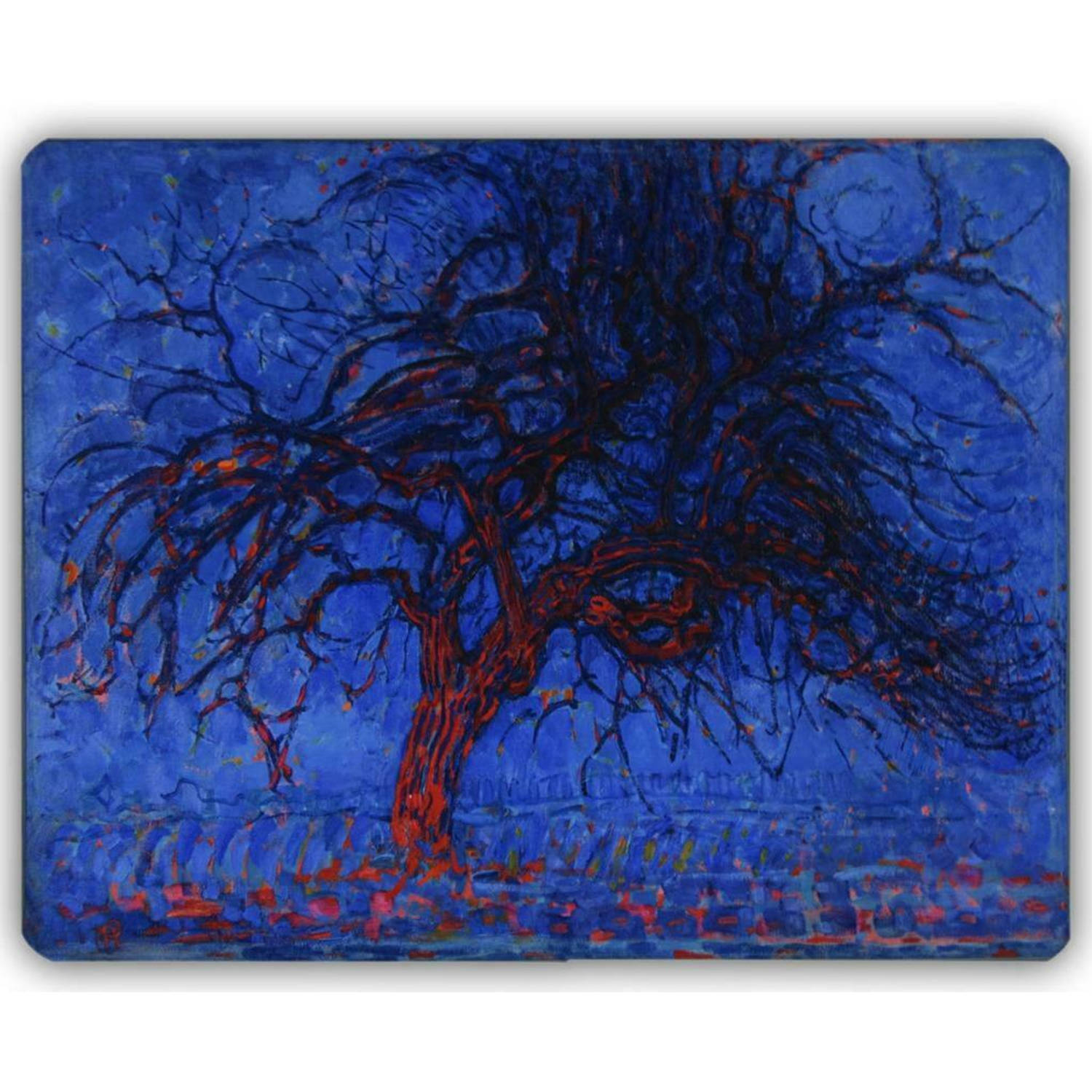 Dunne Fleecedeken - Plaid - kunst - 150 x 120 cm - De rode boom van Piet Mondriaan