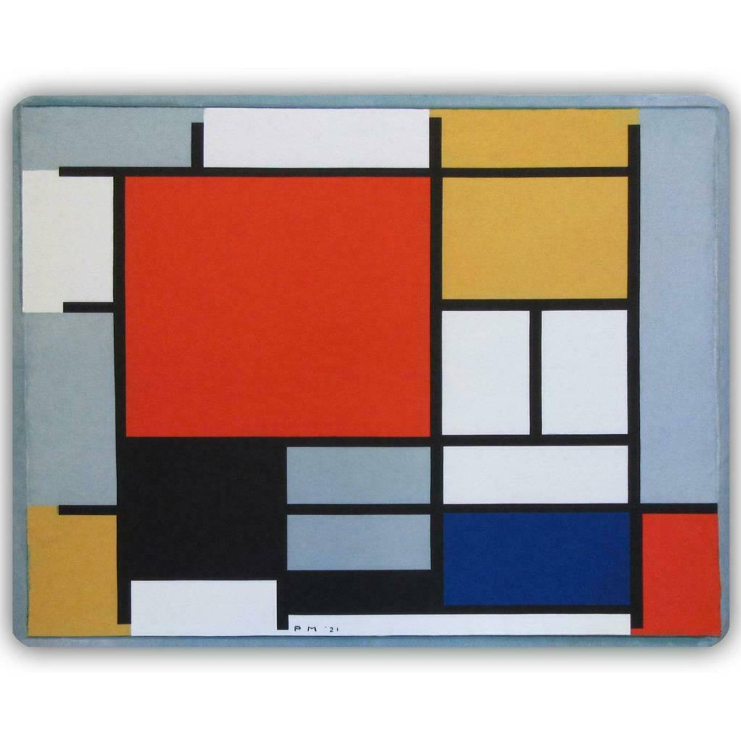 Dunne Fleecedeken - Plaid – kunst - 150 x 120 cm - Compositie van Piet Mondriaan