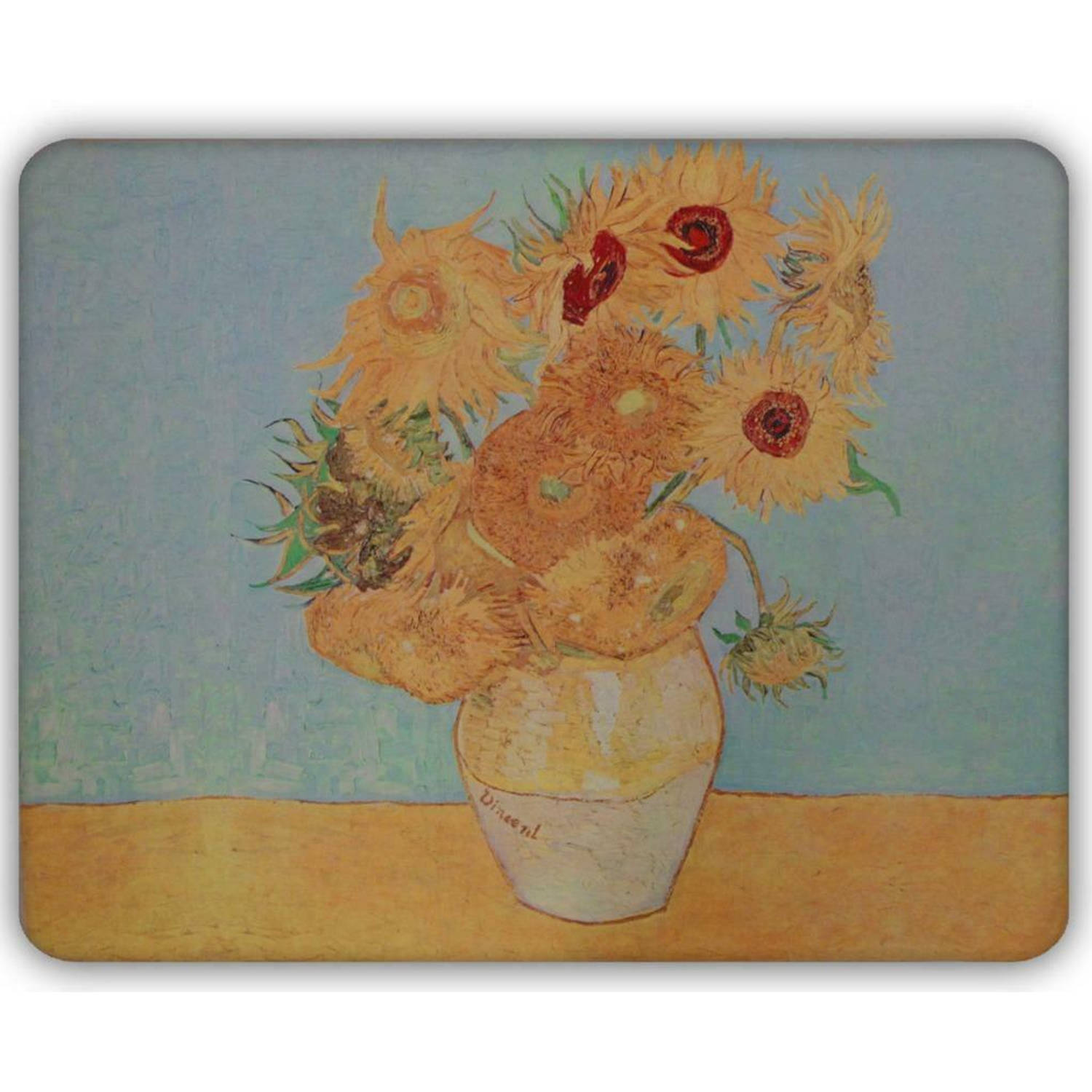 Dunne Fleecedeken - Plaid - kunst - 150 x 120 cm - De Zonnebloemen van Vincent van Gogh