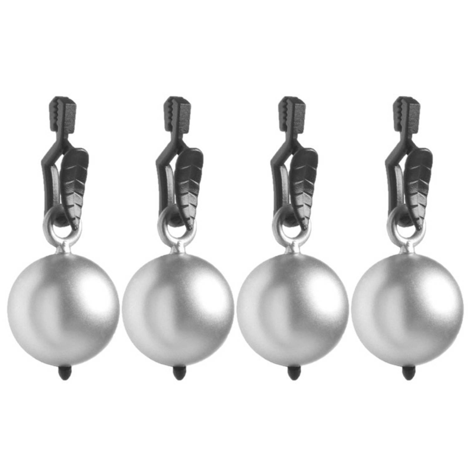 4x stuks tafelkleedgewichtjes zilveren kogels/ballen - Tafelkleedgewichten