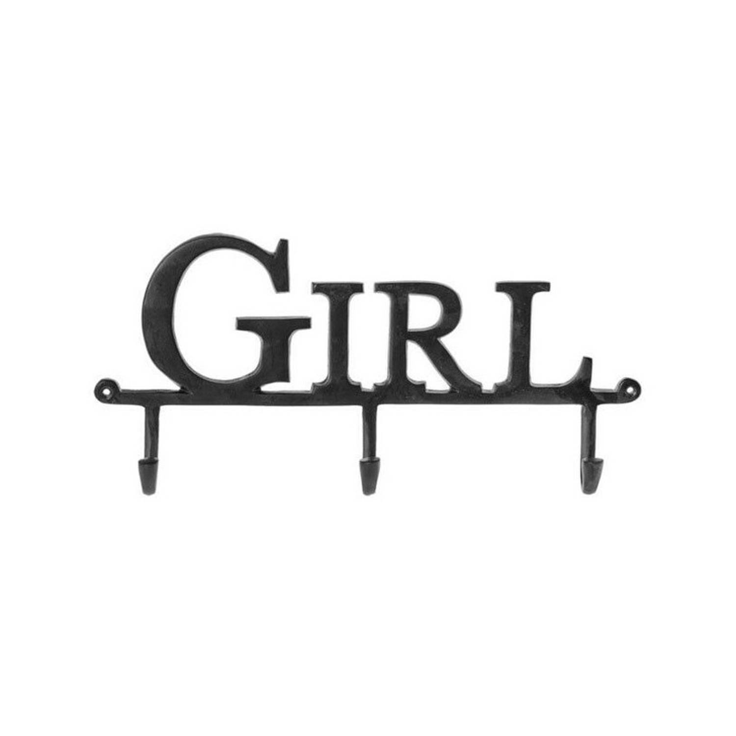 Kapstok met 3 kapstokhaken Girl Riverdale 40 x 28 cm zwart - Kapstokhaken