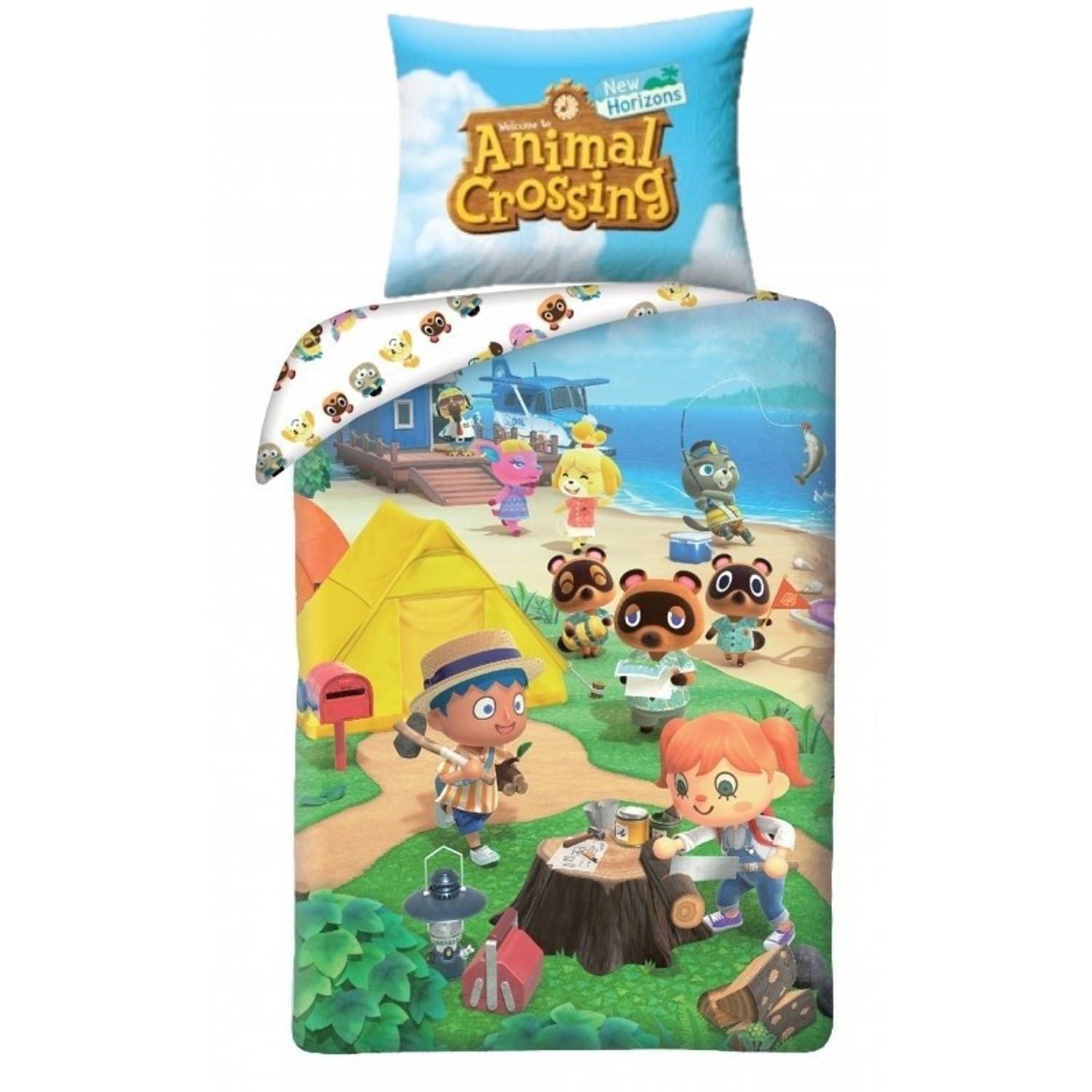 Animal Crossing Dekbedovertrek Happy Home - Eenpersoons - 140 X 200 Cm - Katoen