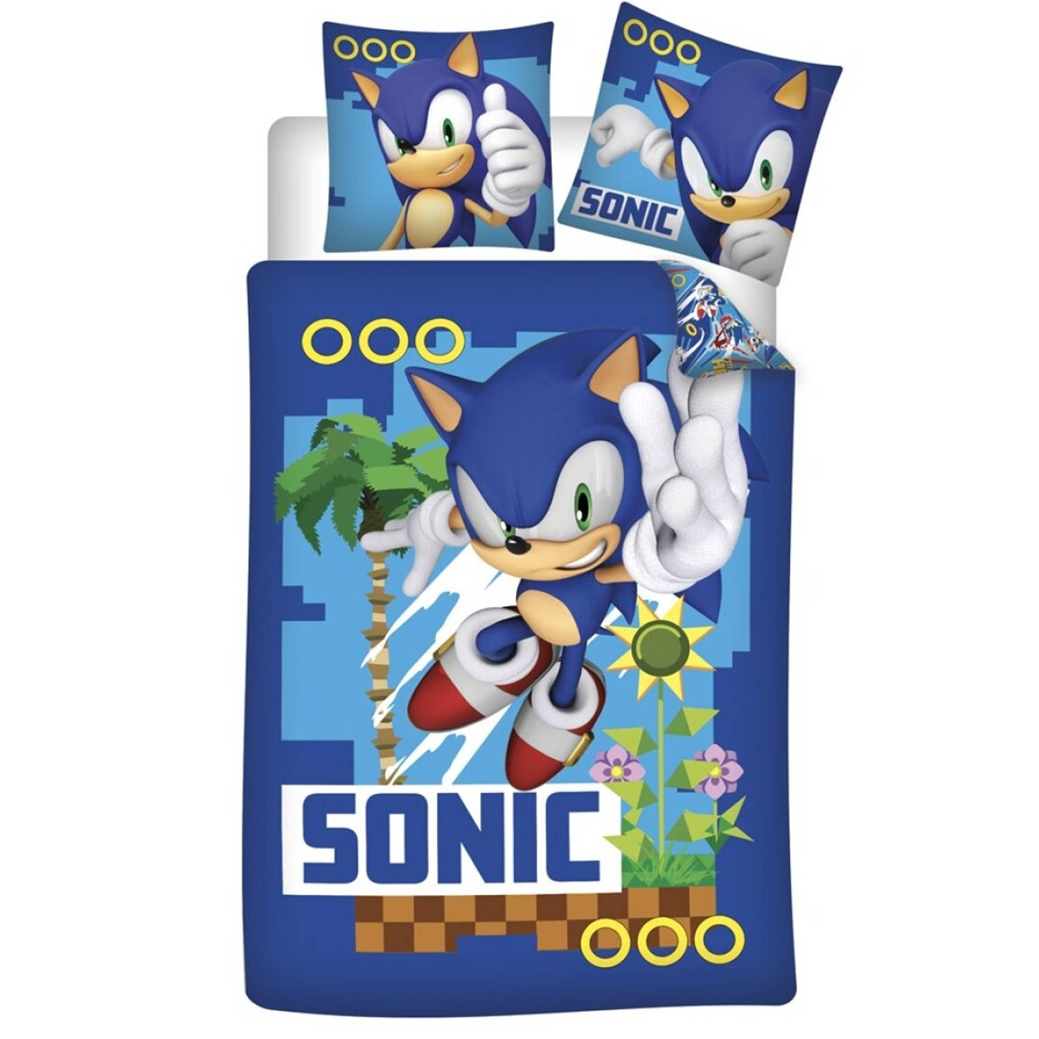 Sonic Dekbedovertrek Hedgehog Eenpersoons 140 X 200 Cm Polyester