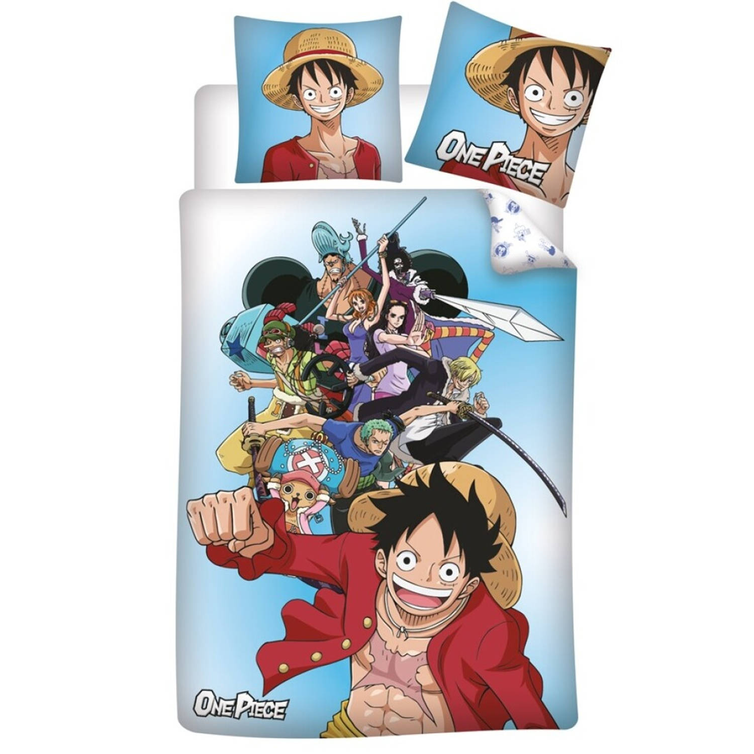 One Piece Dekbedovertrek Luffy - Eenpersoons - 140 x 200 cm - Polyester