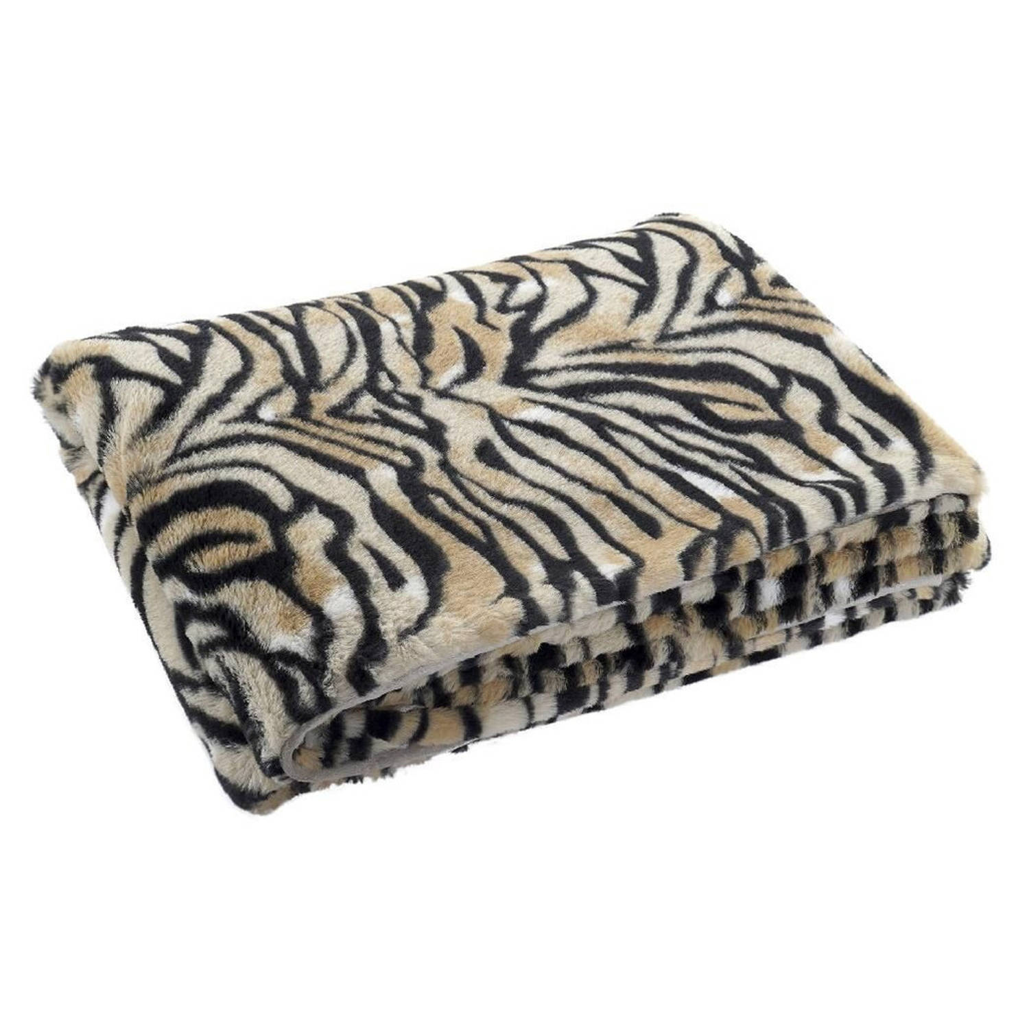 Fleece deken tijger dierenprint 150 x 200 cm - Plaids