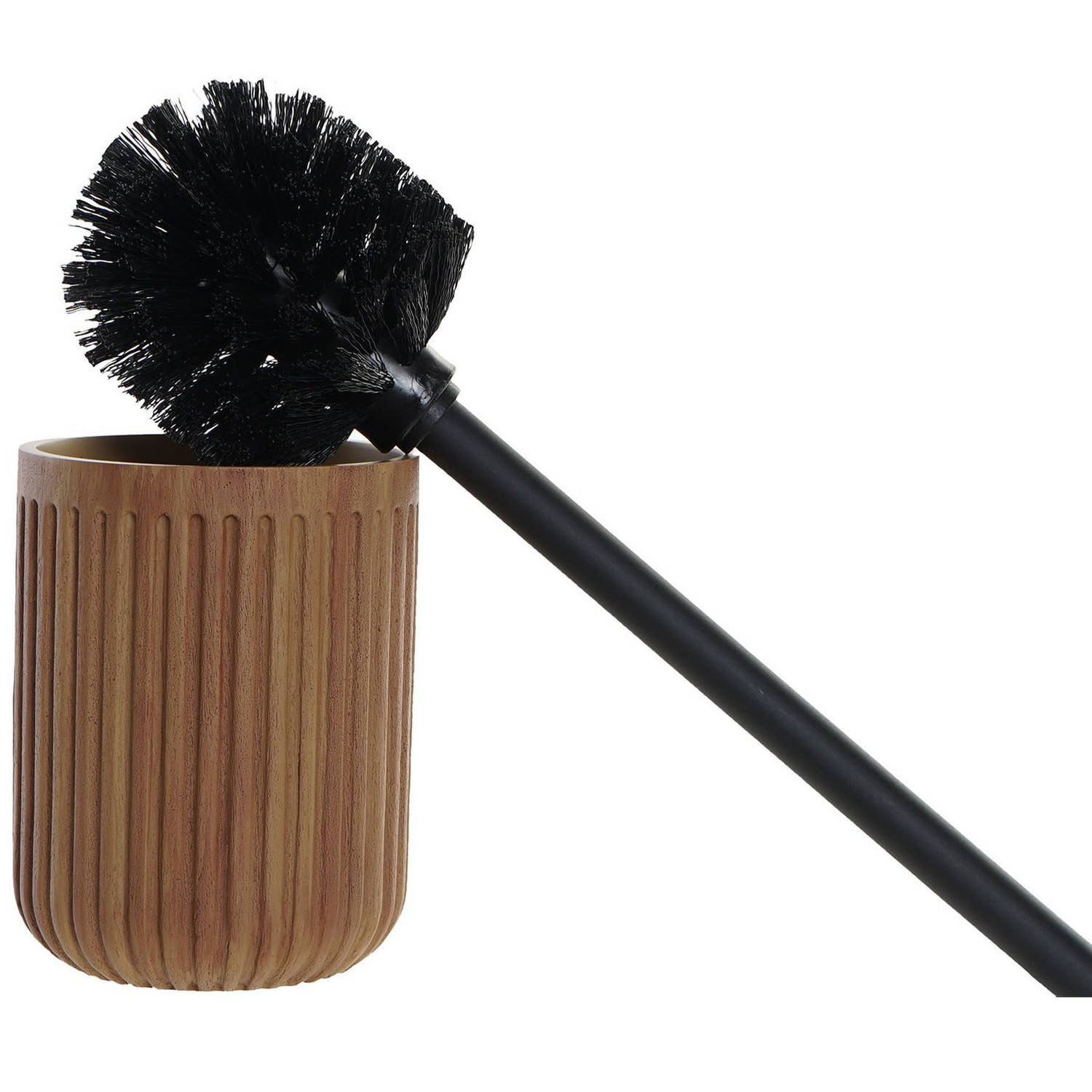 Spectaculair Verval profiel Toiletborstel bruin met hout look houder van polyresin 37 cm -  Toiletborstels | Blokker