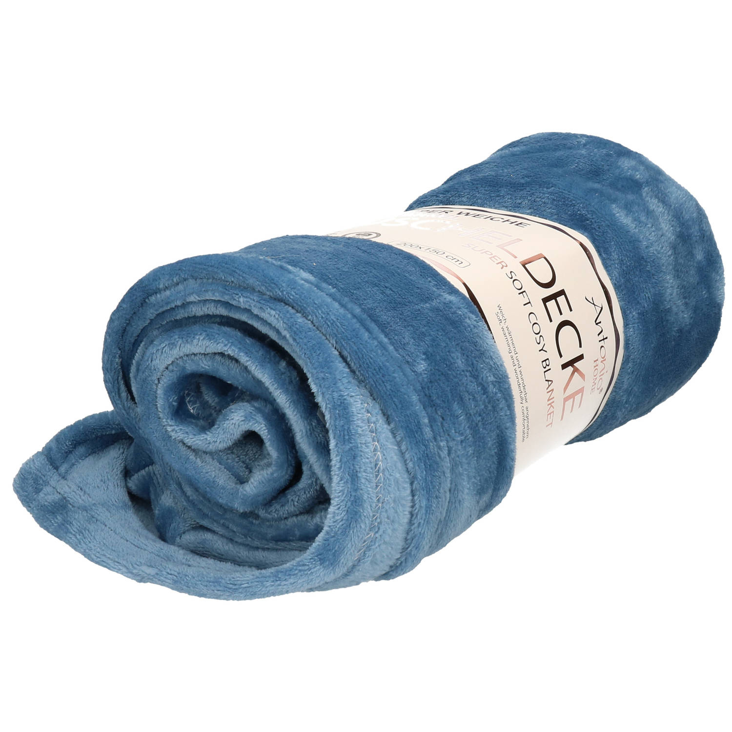 Flanellen/fleece polyester deken/plaid petrol blauw 150 x 200 Plaids |