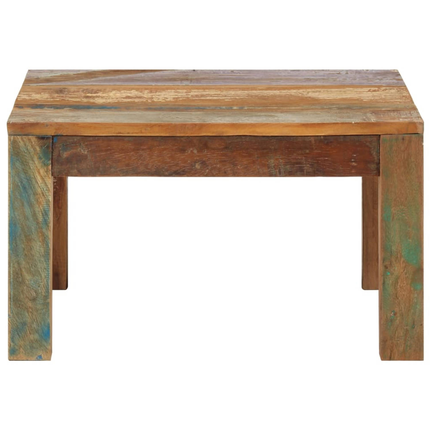 The Living Store Banktafel Massief gerecycled hout 60 x 60 x 35 cm