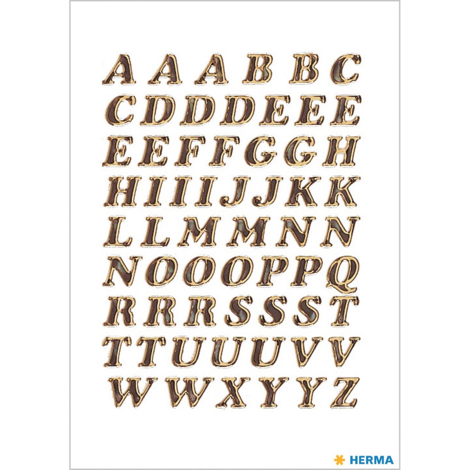 met 61x stuks plak alfabet A tot Z goud/folie 8 mm - Stickers | Blokker