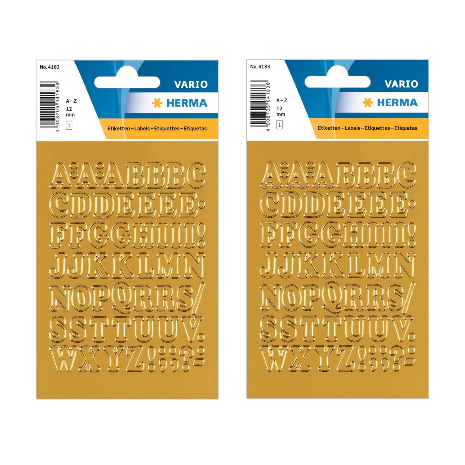 dier Schouderophalend Het koud krijgen Stickervellen 54x plak letters alfabet A-Z goud/folie 12 mm - Stickers |  Blokker