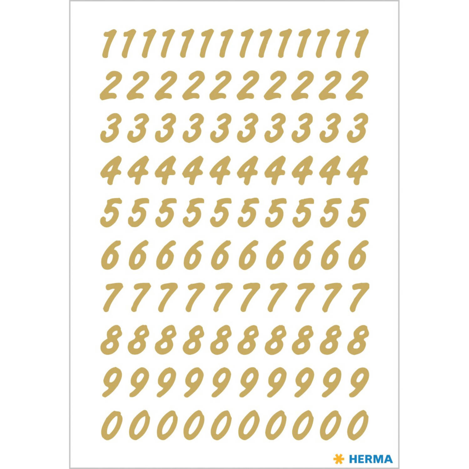 Stickervellen 208x plak 0-9 goud/transparant 8 mm - Stickers | Blokker