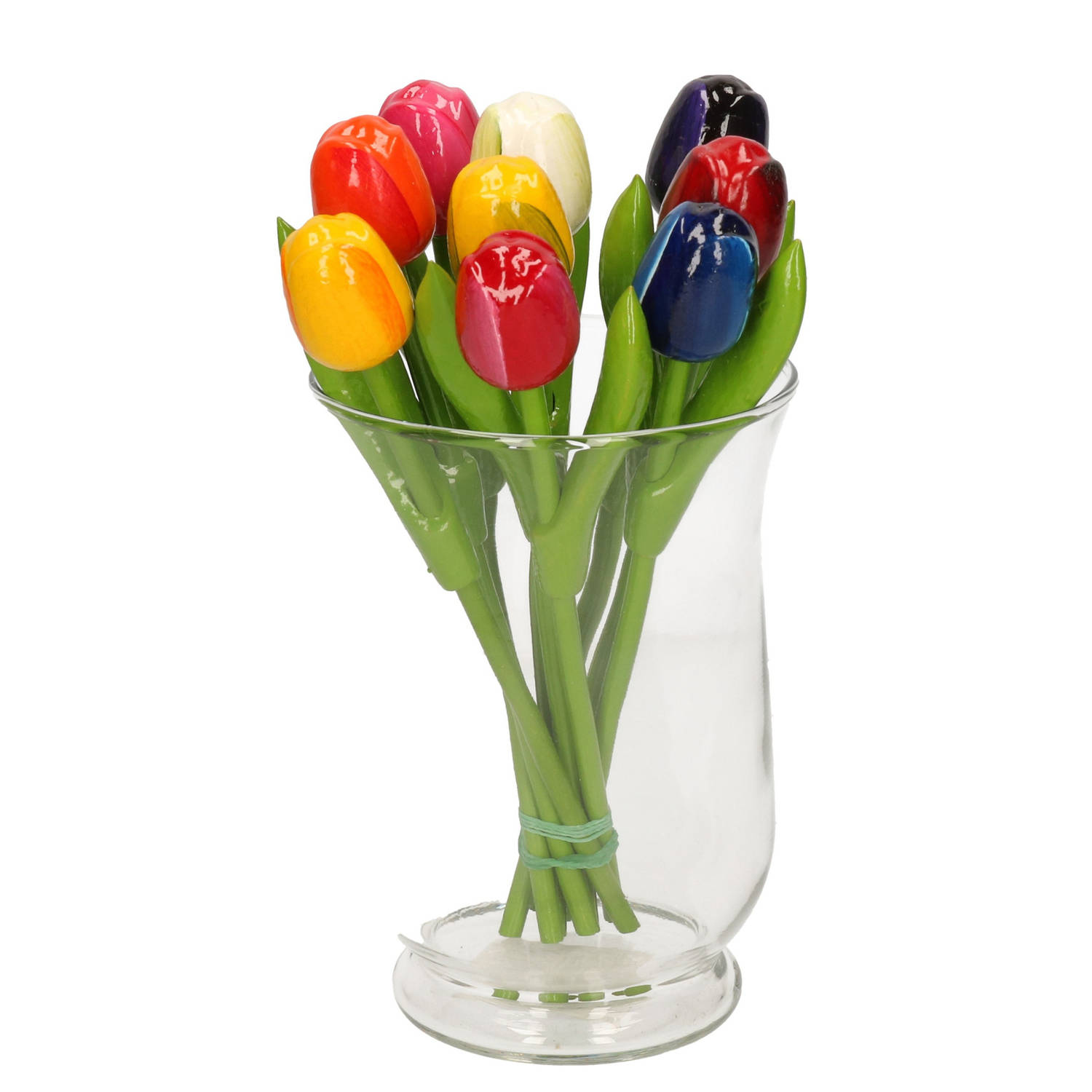 baan Informeer Bloedbad Set van houten tulpen boeket 20 cm met vaas 15 cm - Kunstbloemen | Blokker