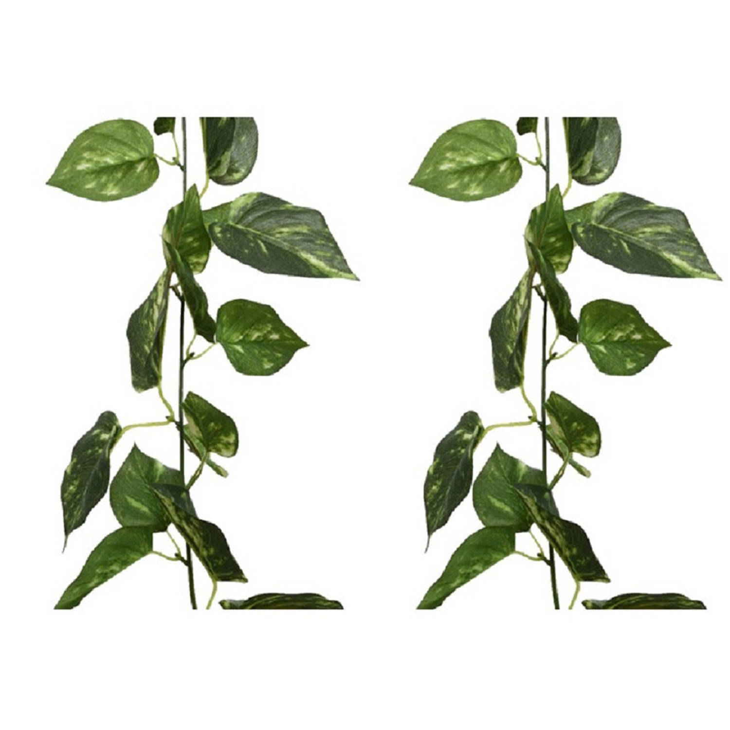 Refrein Oh Beeldhouwwerk 2x stuks groene klimop kunstplant slinger 180 cm - Kunstplanten | Blokker