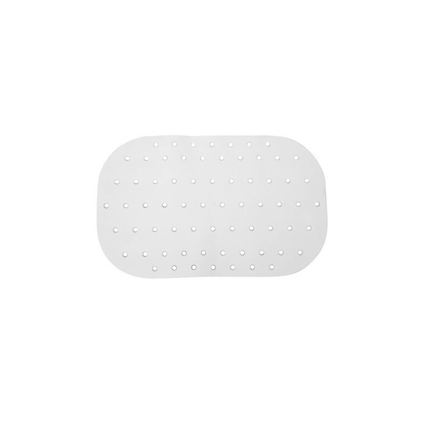 Witte antislip badmat met zuignappen 54 x 35 cm - Douchematten/badmatten - Badkamer accessoires matten