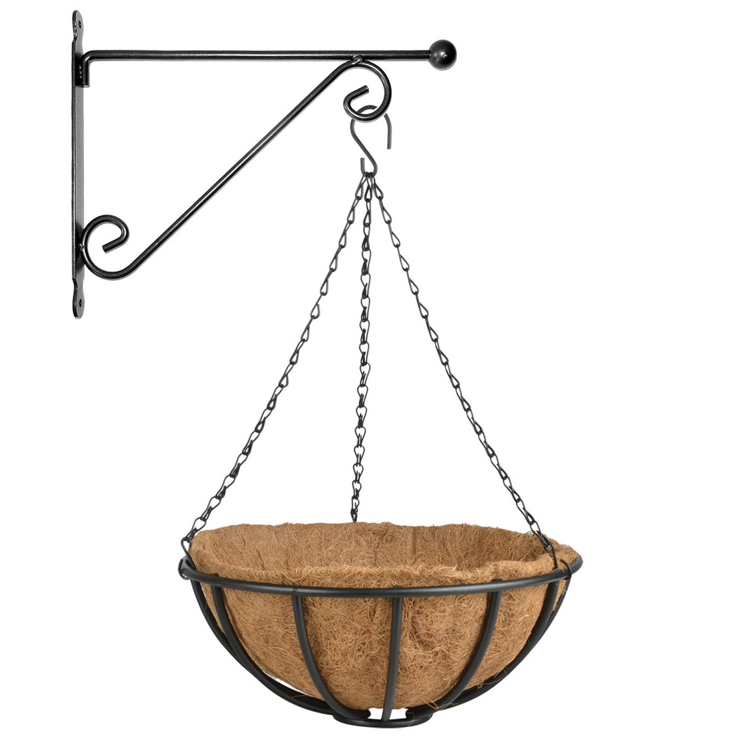 Hanging Basket 35 Cm Met Metalen Muurhaak En Kokos Inlegvel Plantenbakken