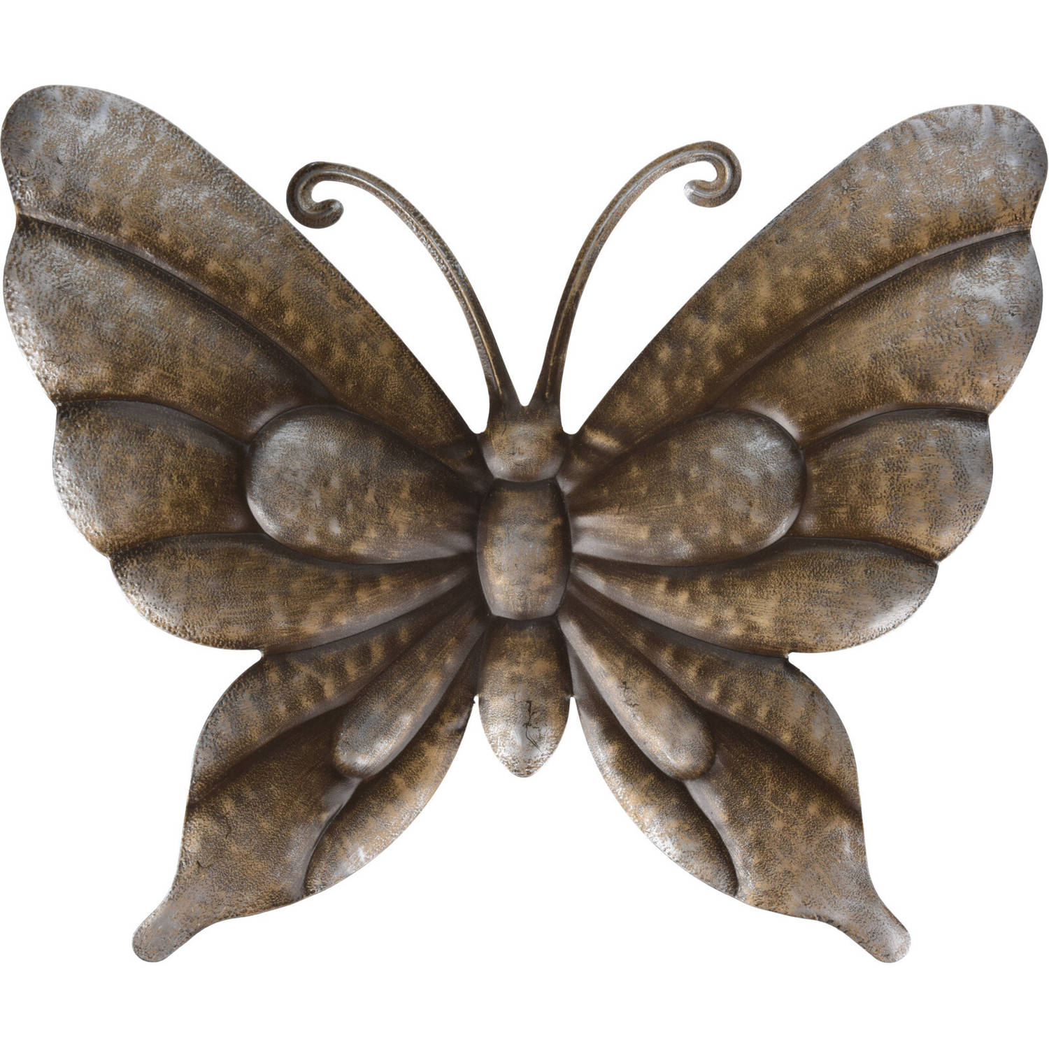 Pro Garden tuin/wand vlinder - metaal brons - 39 x 32 cm - | Blokker