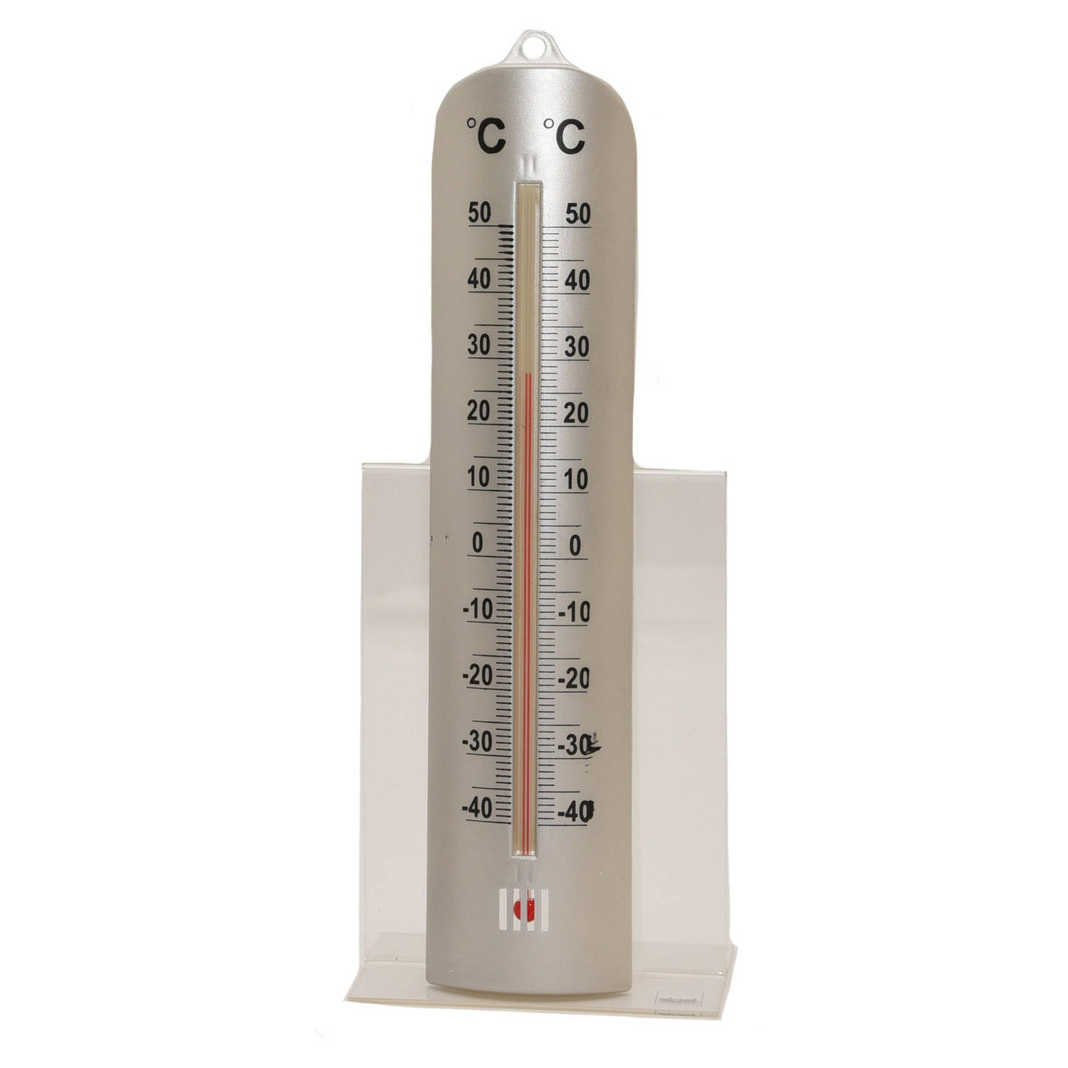 Bedachtzaam Nylon fout Binnen/buiten thermometer RVS look 26 x 6 cm - Buitenthermometers | Blokker