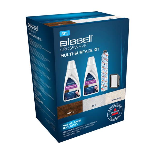 BISSELL MultiSurface CLEANING PACK - Borstelrol + Filter + Reinigingsmiddel voor CrossWave 2x1L