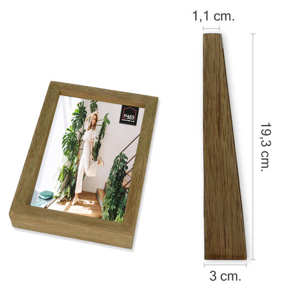 HAES DECO - Houten Fotolijst Almeria voor 1 foto 13x18 cm verticaal - SP11518