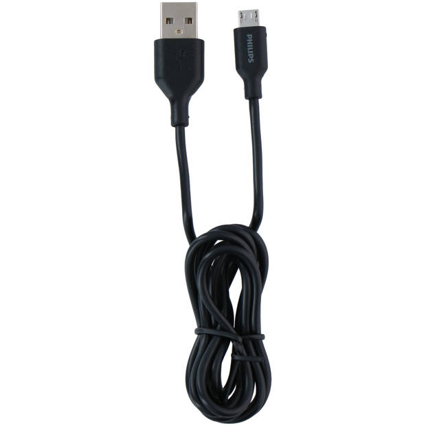 PHILIPS - USB-A naar Micro USB Kabel - DLC21030U - 1.2 Meter Kabel - Reserve Kabel - Zwart