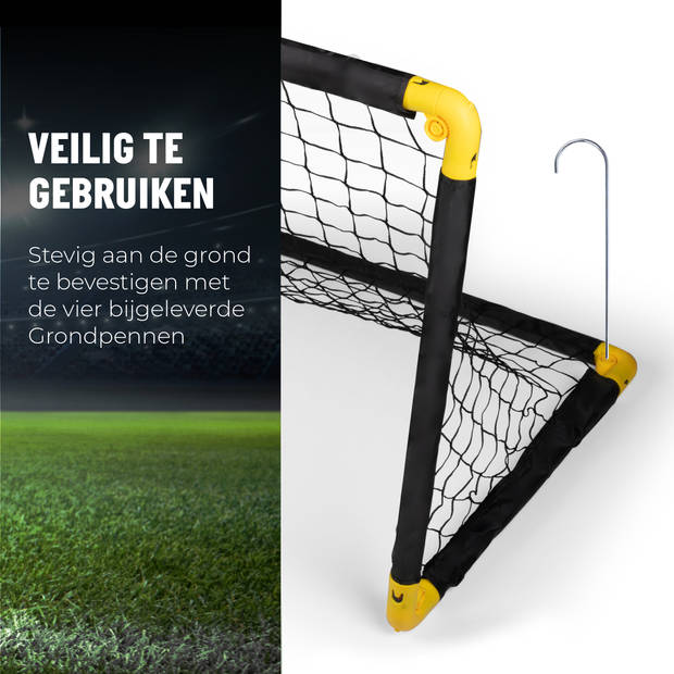 Umbro Voetbaldoel - Voetbalgoal 90 x 59 x 61 cm - Voetbal Goal Opvouwbaar - Zwart/ Geel