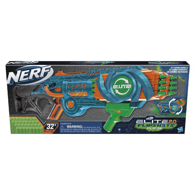 NERF speelpistool Elite 2.0 Flip 32 junior blauw 33-delig