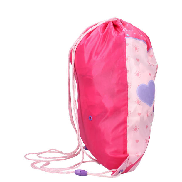 Peppa Pig gymtas/rugzak/rugtas voor kinderen - roze/paars - polyester - 44 x 37 cm - Gymtasje - zwemtasje