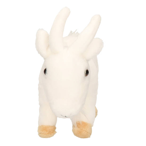 Witte pluche steenbok knuffel 22 cm - Knuffel boederijdieren